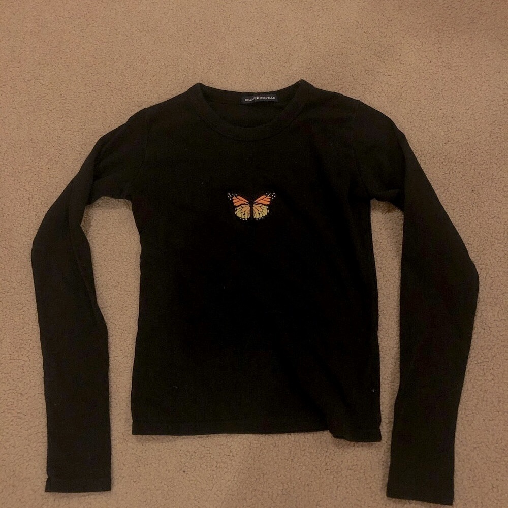 Long Sleeved Brandy Melville Butterfly Top